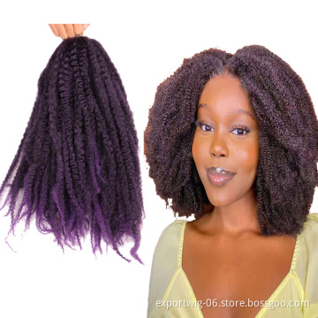 Synthetic Braiding Hair Extension Wholesale Soft Afro Kinky Twist Crochet Braids Marley Braiding Hair for Twists dreadlocks kink